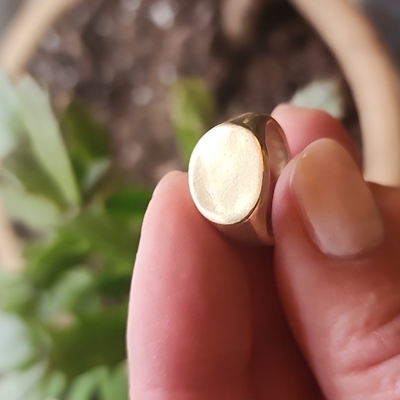 Brass Signet Pinky Ring - Picture 5 of 7